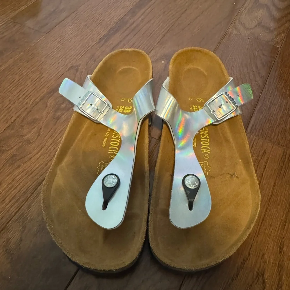 Birkenstock Gizeh Silver Sandal - Iridescent - Picture 3 of 4